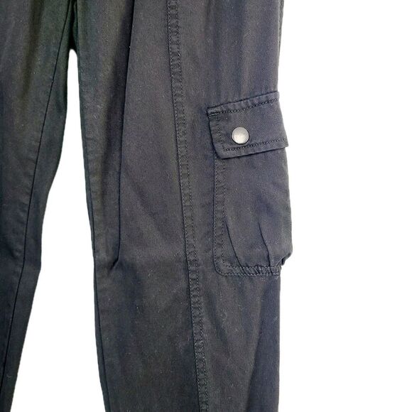 Dear John Cargo Jogger Pant XS Black Chambray Pockets Casual Lightweight Pull-On - Picture 2 of 12